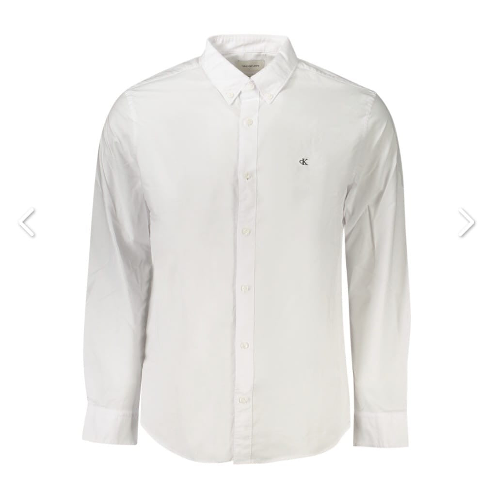 CALVIN KLEIN                                    Camicia Uomo Manica Lunga Stretch Slim Fit Nero/Bianca