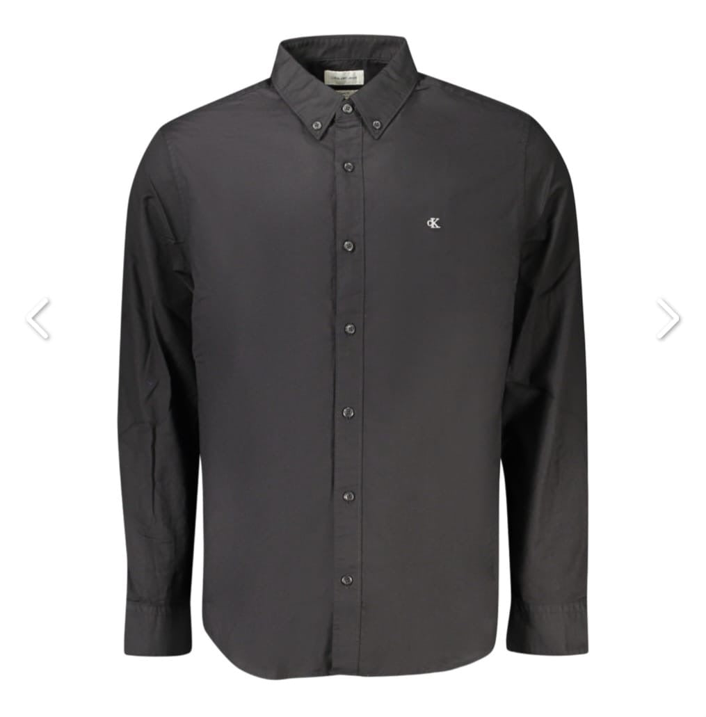 CALVIN KLEIN                                    Camicia Uomo Manica Lunga Stretch Slim Fit Nero/Bianca