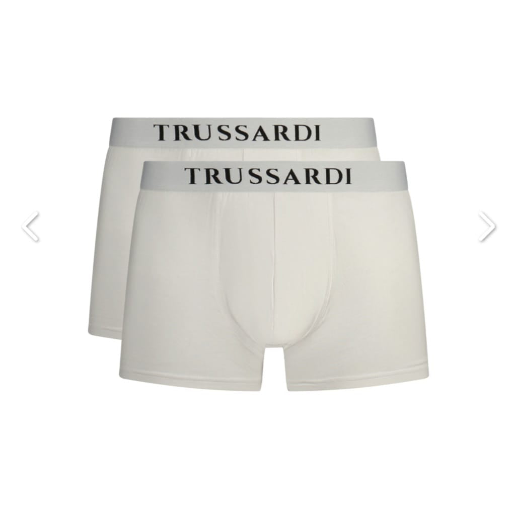 TRUSSARDI                                        Underwear Man Set 2 Boxer Slip Uomo Cotone Nero/Bianco