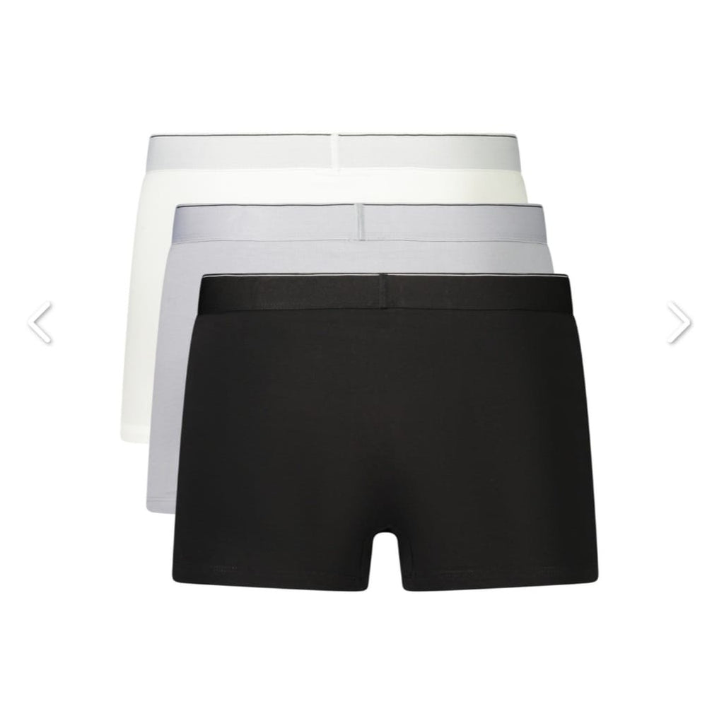 CALVIN KLEIN                                    Underwear Set 3 Boxer Uomo Cotone Elasticizzato Nero Bianco E Grigio CK