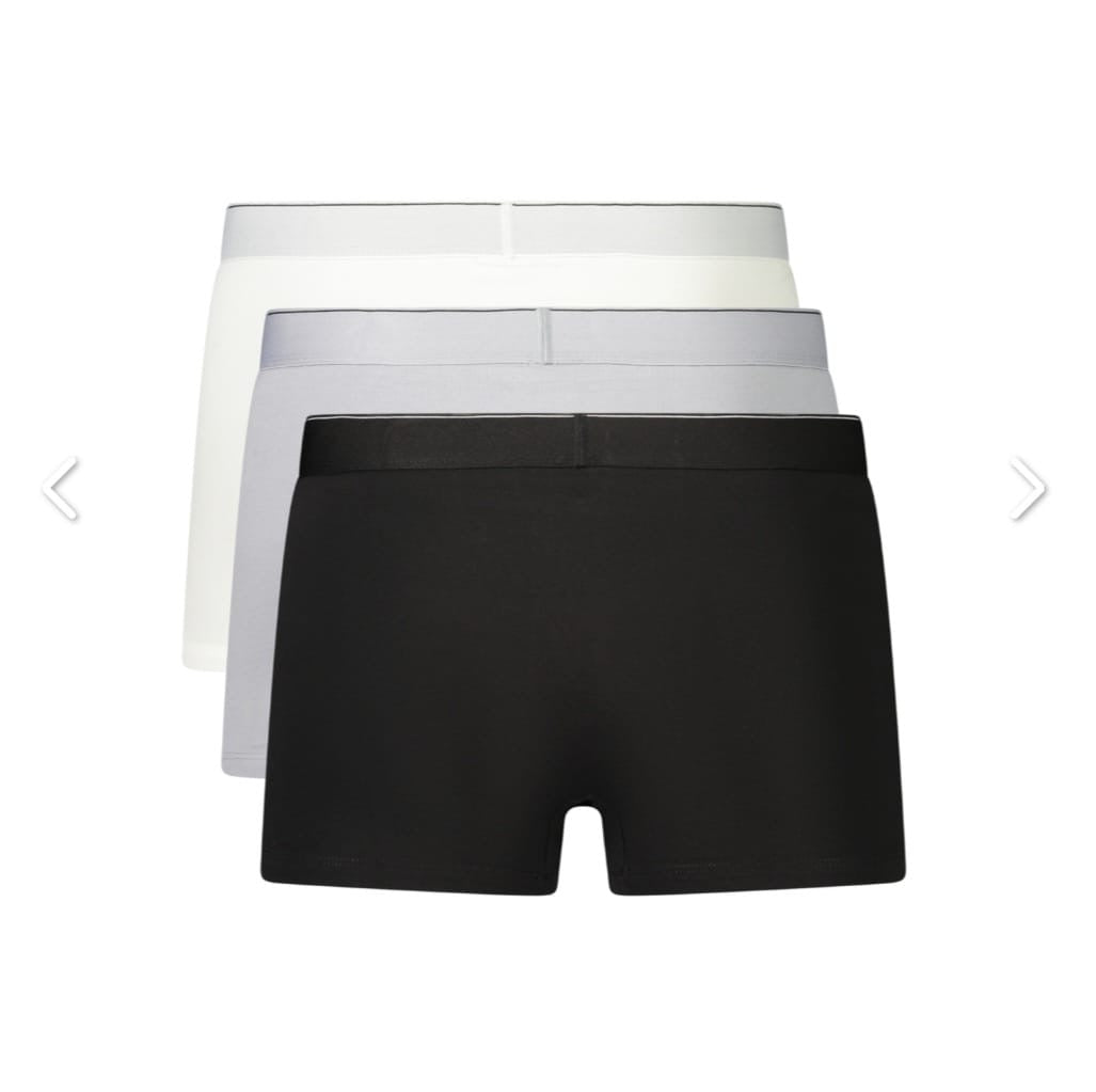 CALVIN KLEIN                                    Underwear Set 3 Boxer Uomo Cotone Elasticizzato Nero Bianco E Grigio CK