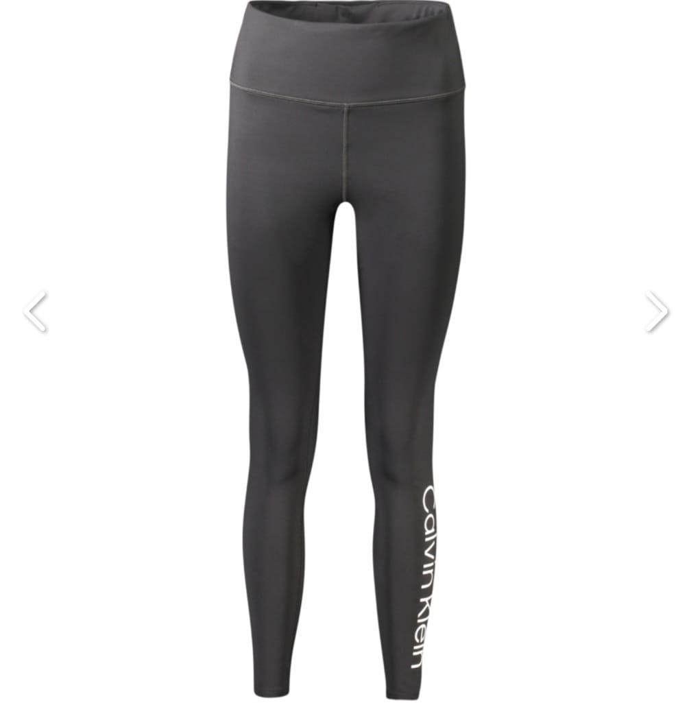CALVIN KLEIN                                    Pantaloni - Leggins Donna Neri Sportivi Vita Alta Elasticizzati