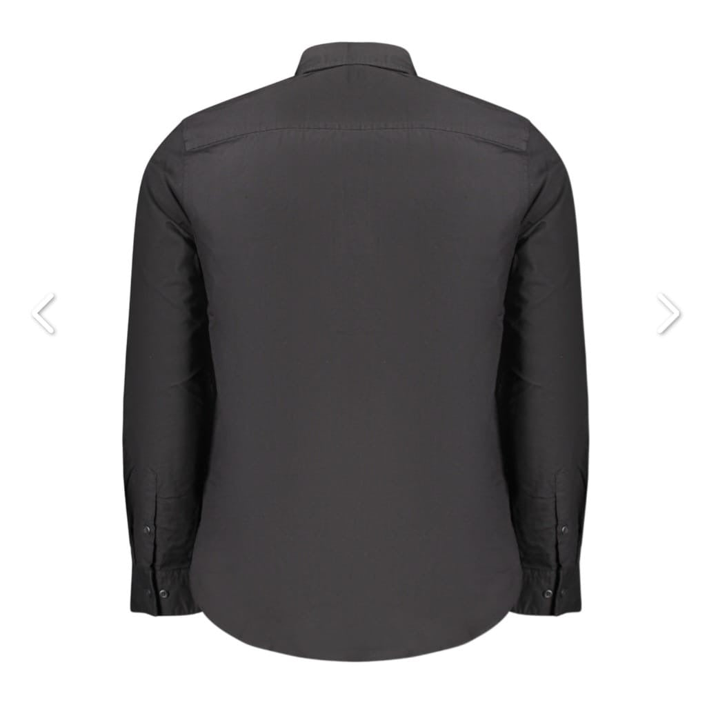 CALVIN KLEIN                                    Camicia Uomo Manica Lunga Stretch Slim Fit Nero/Bianca