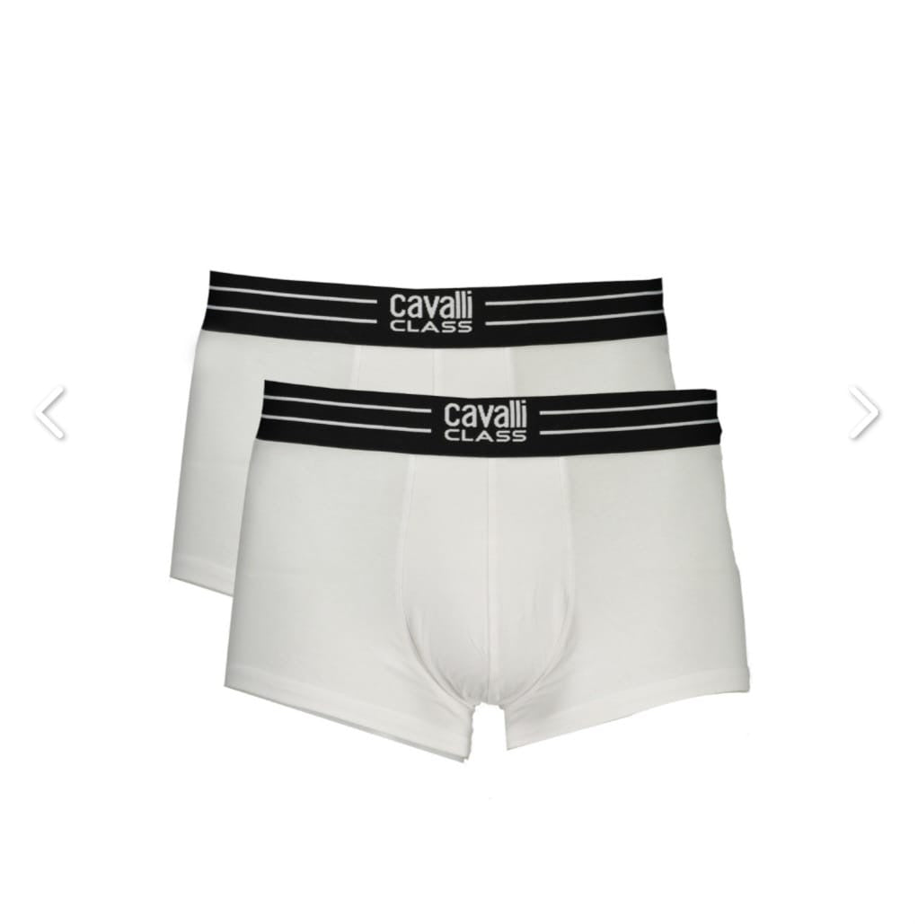 CAVALLI CLASS                                  Underwear - Man Set 2 Boxer Slip Uomo Cotone Bianco/Nero