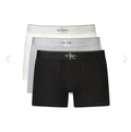 CALVIN KLEIN                                    Underwear Set 3 Boxer Uomo Cotone Elasticizzato Nero Bianco E Grigio CK