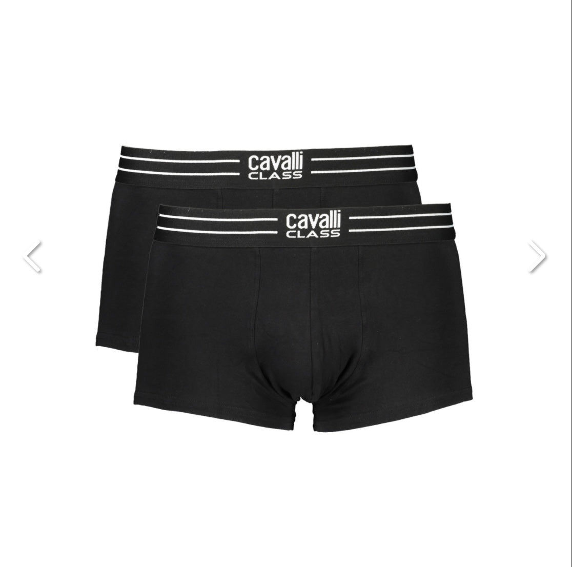 CAVALLI CLASS                                  Underwear - Man Set 2 Boxer Slip Uomo Cotone Bianco/Nero